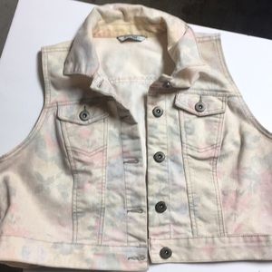 Highway Woman’s Floral Denim Vest, Size 1X